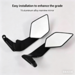Universal aftermarket kit for the third-generation Ruzuma: Z650 and Z400 wind deflector rear-view mirrors – foldable mirror accessories - 图片 5